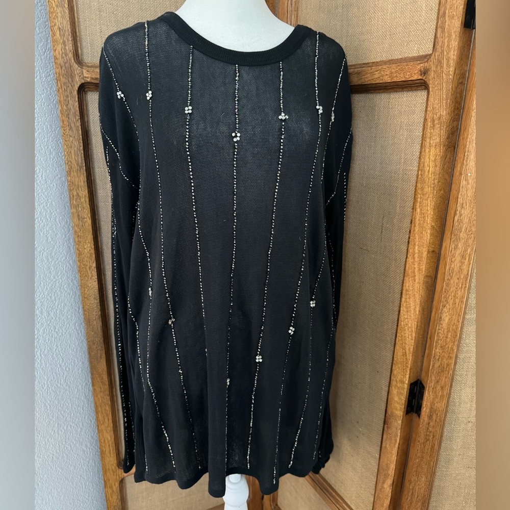 Free people semi sheer sequined sweater